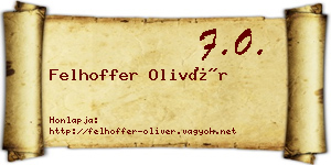 Felhoffer Olivér névjegykártya